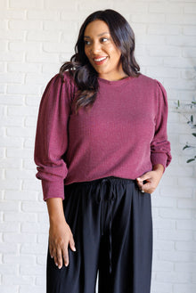  When the Sun Goes Down Mineral Wash Ribbed Knit Top in Wine