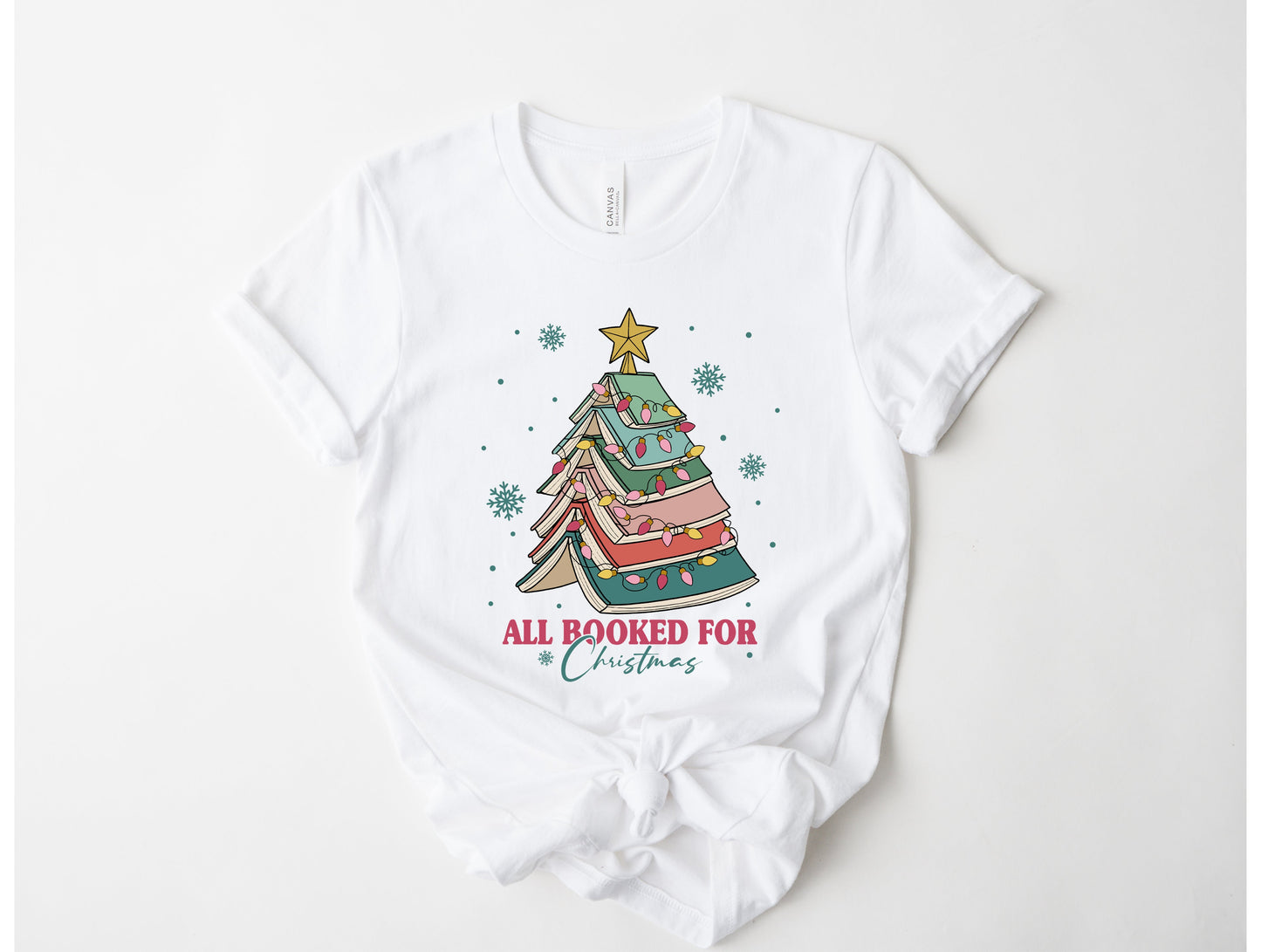 Wholesale All Booked for Christmas Graphic Tee - White Tee