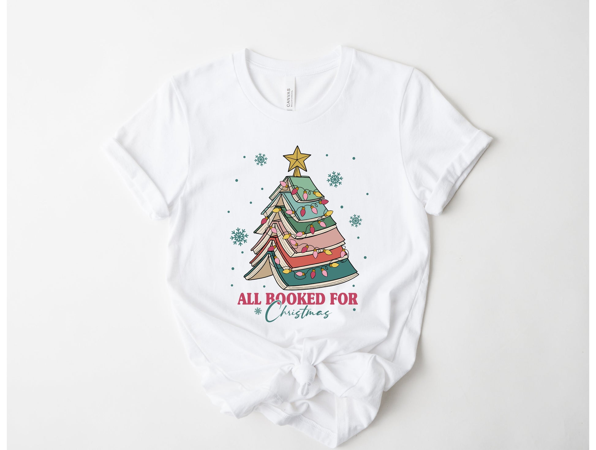 Wholesale All Booked for Christmas Graphic Tee - White Tee