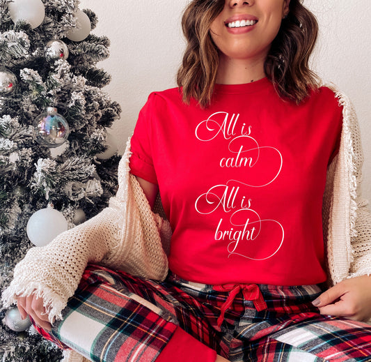 Wholesale All is Calm Graphic Tee - Red Sweatshirt