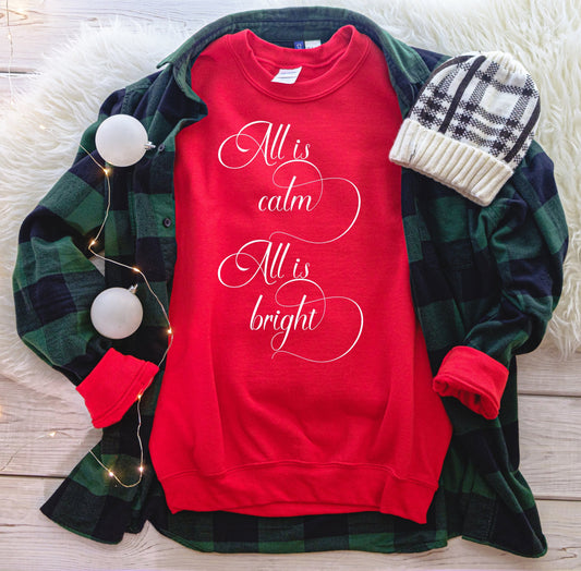 Wholesale All is Calm Graphic Tee - Red Tshirt