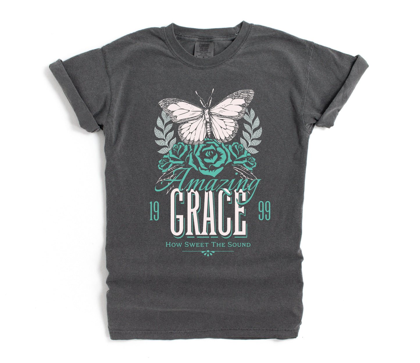 Wholesale Amazing Grace Graphic Tee - Red on CC Mustard