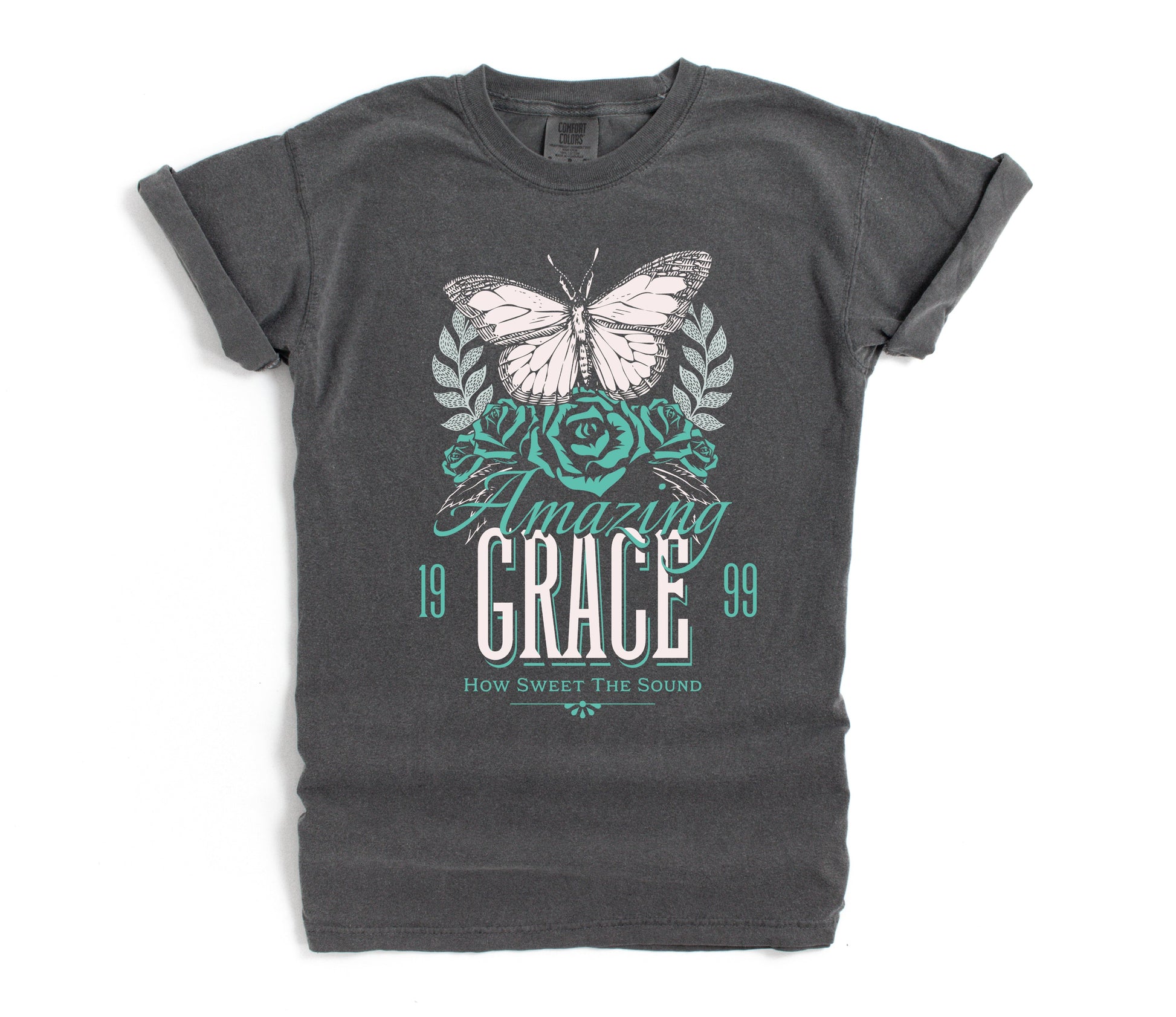 Wholesale Amazing Grace Graphic Tee - Red on CC Mustard