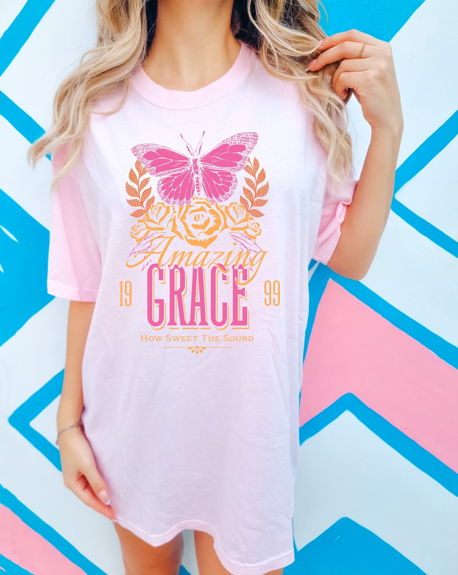 Wholesale Amazing Grace Graphic Tee - Green on CC Pepper