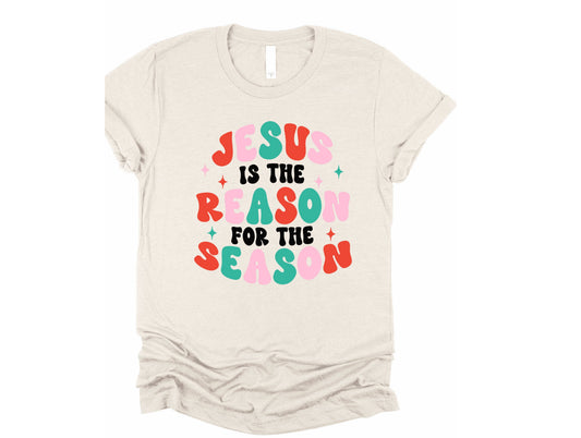 Wholesale Jesus is the Reason Graphic Tee - White Tee