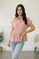Blush Flirt & Flow Button Blouse