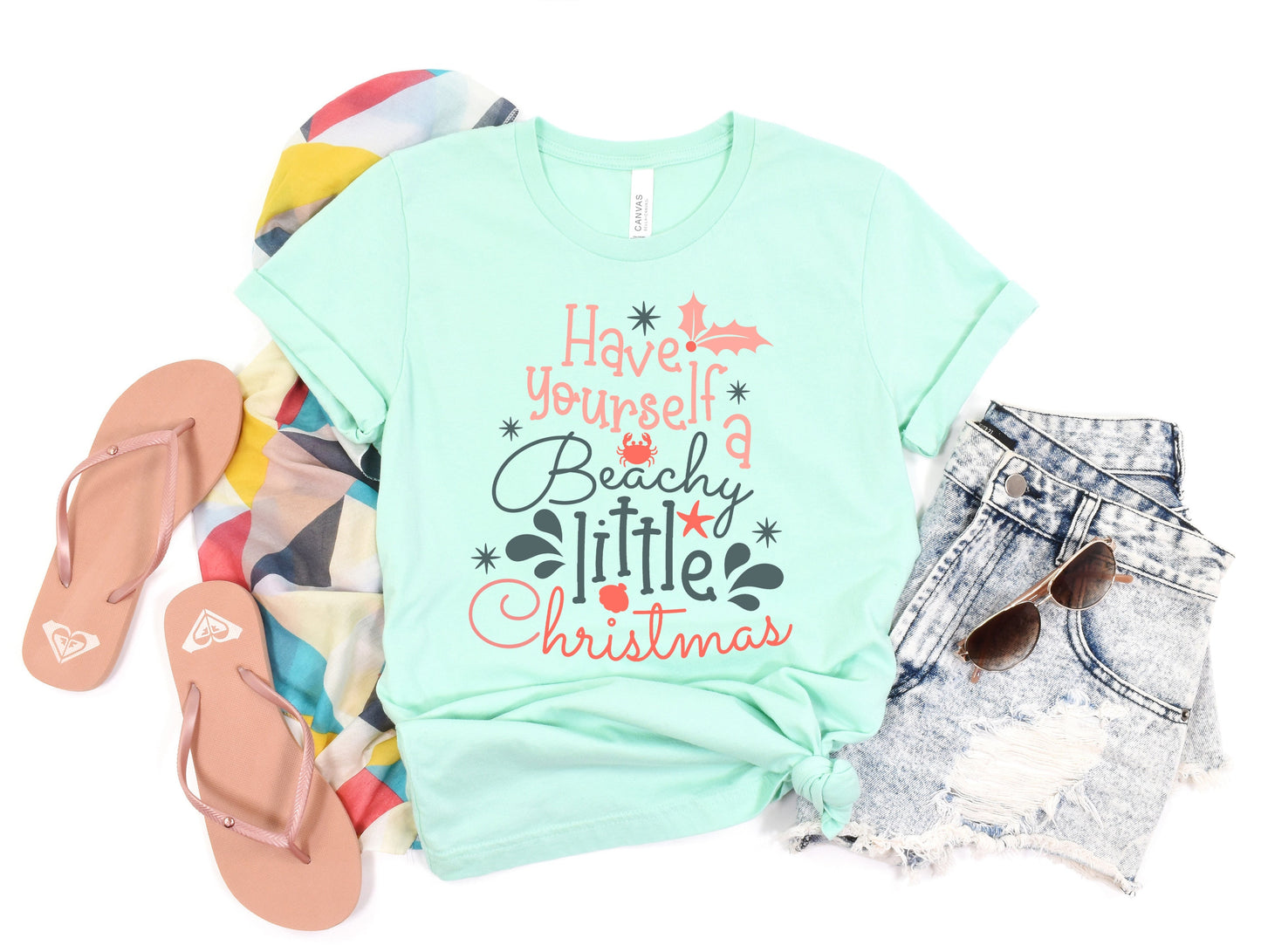 Wholesale Beachy Little Christmas Graphic Tee - Black Tee