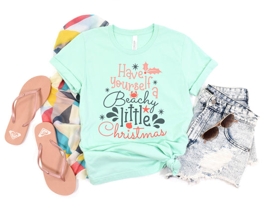 Wholesale Beachy Little Christmas Graphic Tee - Black Tee