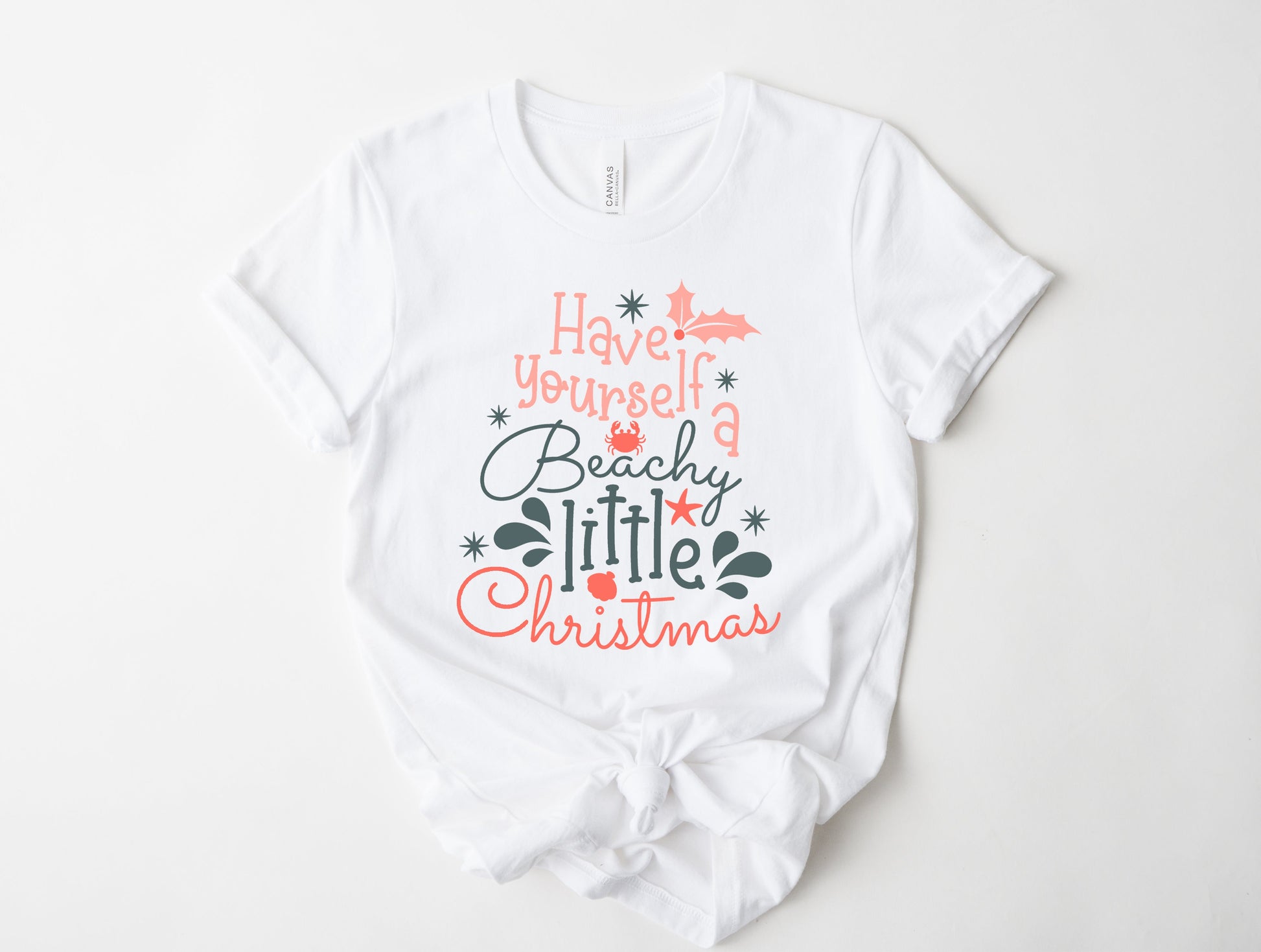 Wholesale Beachy Little Christmas Graphic Tee - White Tee