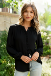 Effortlessly Edgy Button Down Blouse
