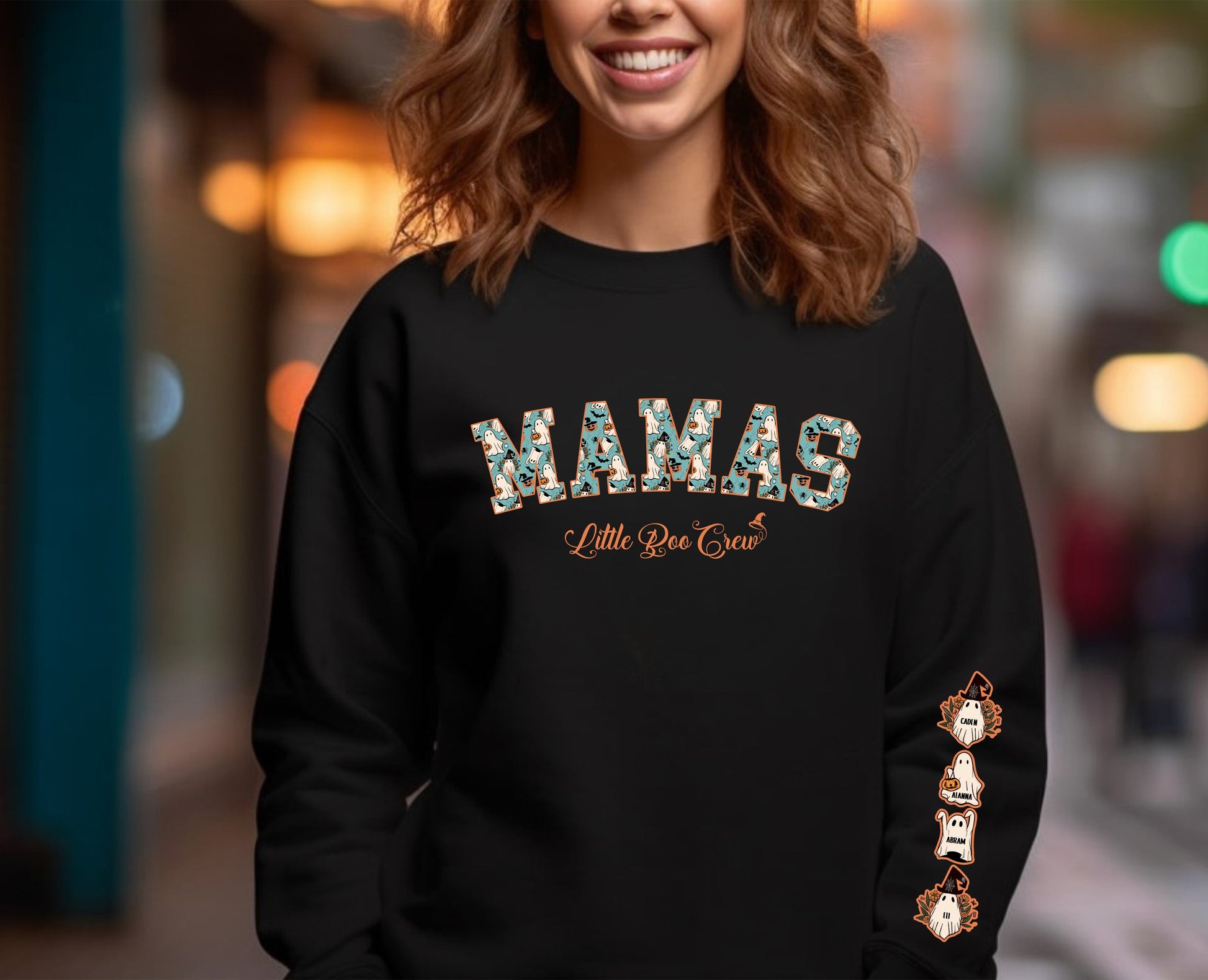 Wholesale Little Boo Crew - Black Jerzees Sweatshirt