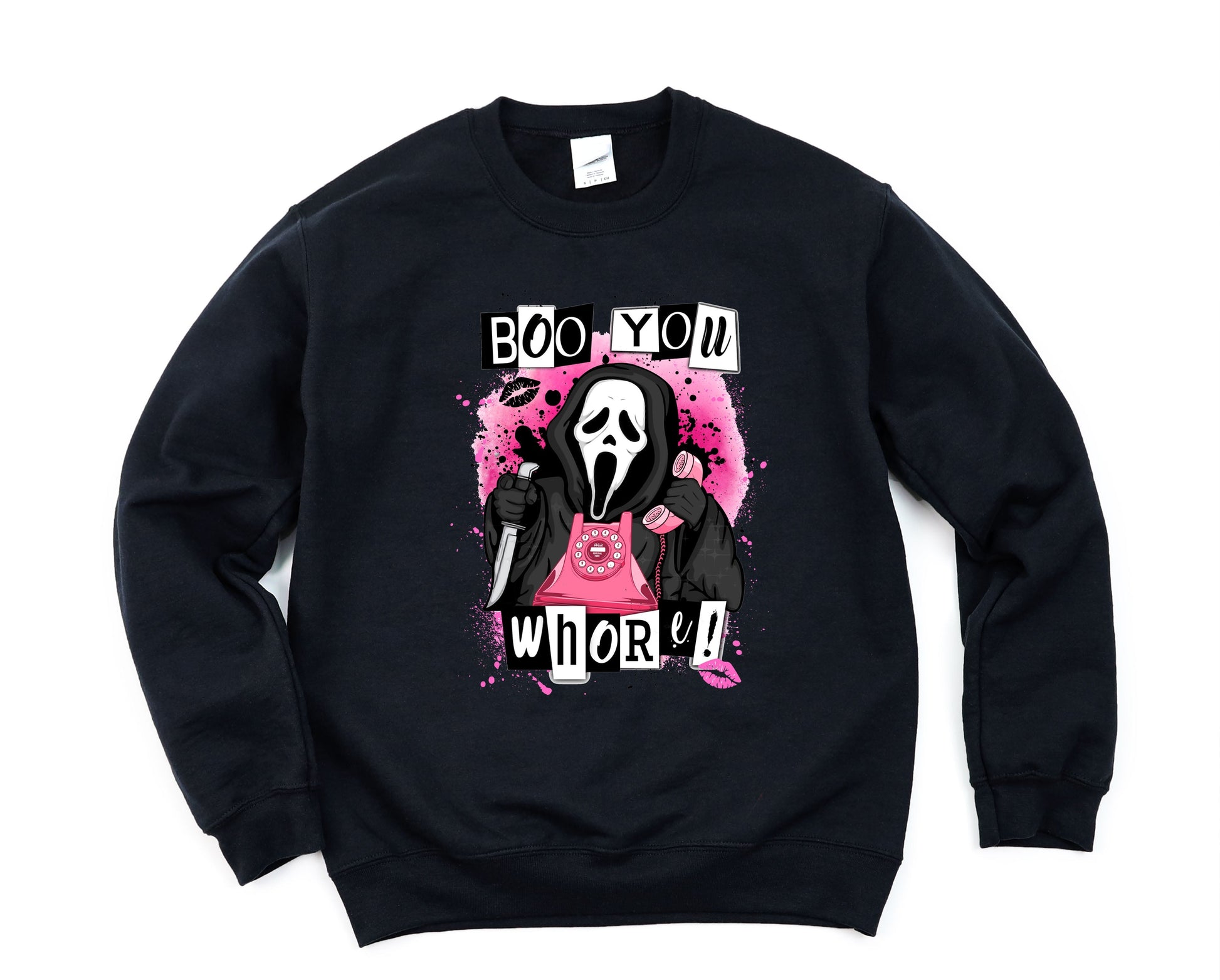Wholesale Boo You Whore Graphic Tee - Black Sweatshirt