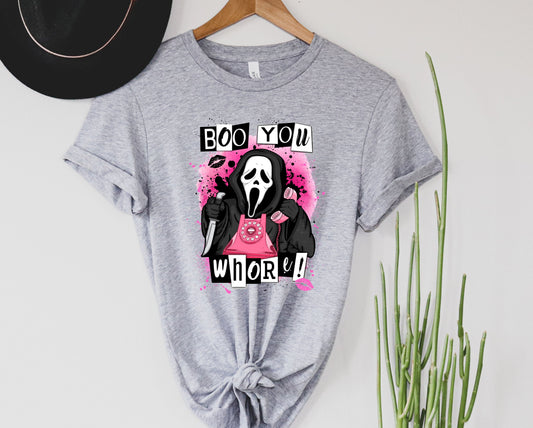 Wholesale Boo You Whore Graphic Tee - Grey