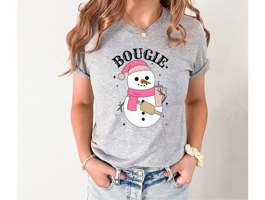 Wholesale Bougie Snowman Graphic Tee - Tan Tee