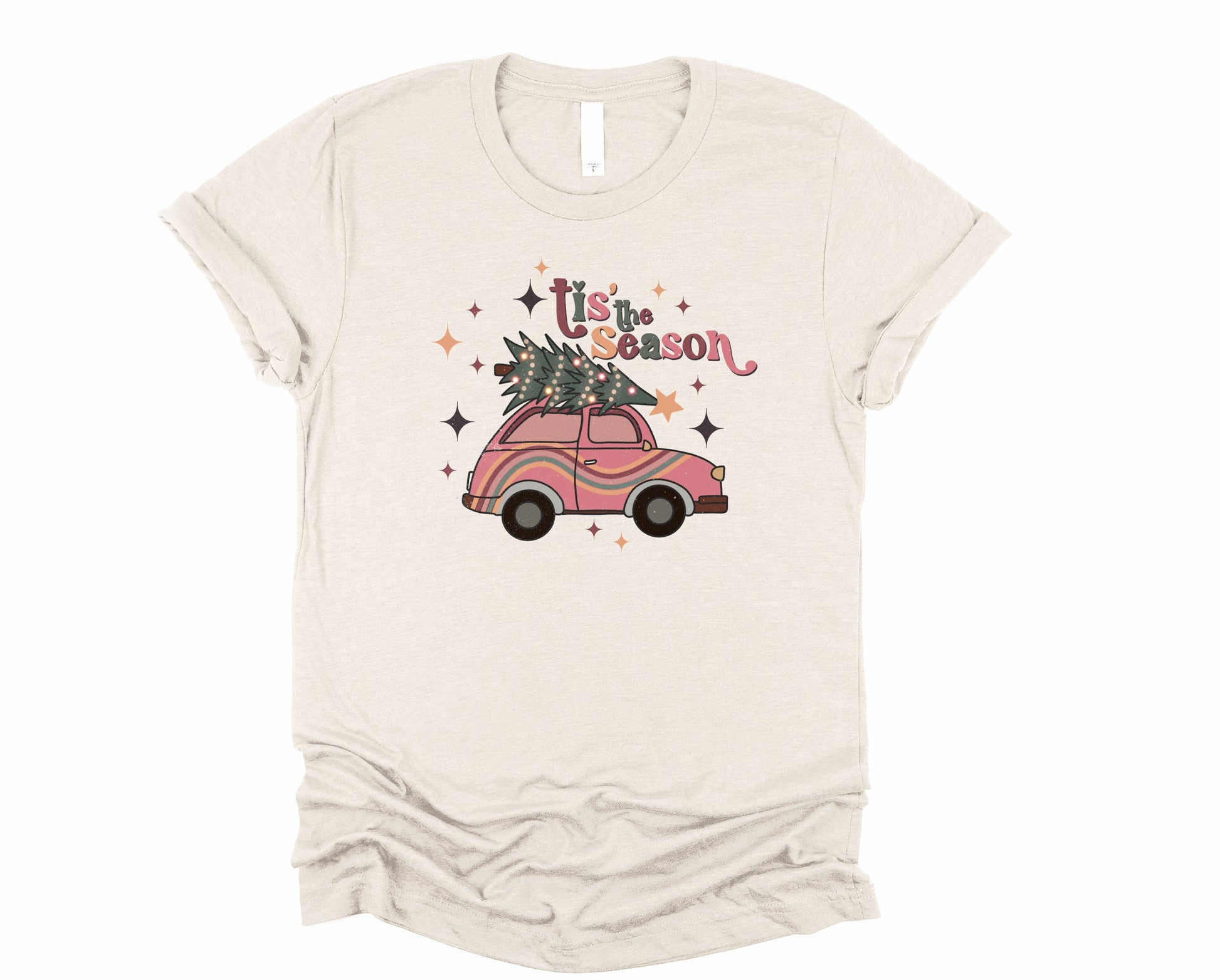 Wholesale Bug Tis the Season Graphic Tee - Heather Sand