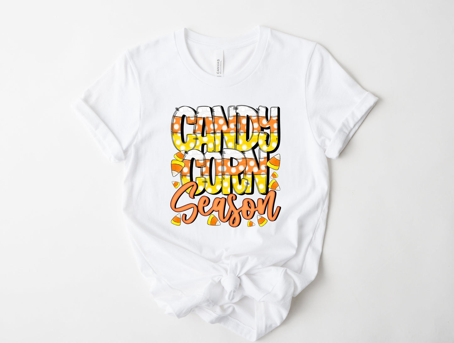 Wholesale Candy Corn Season Graphic Tee - White