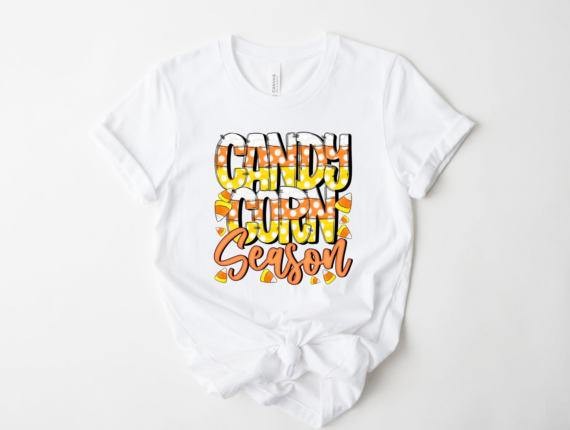 Wholesale Candy Corn Season Graphic Tee - White