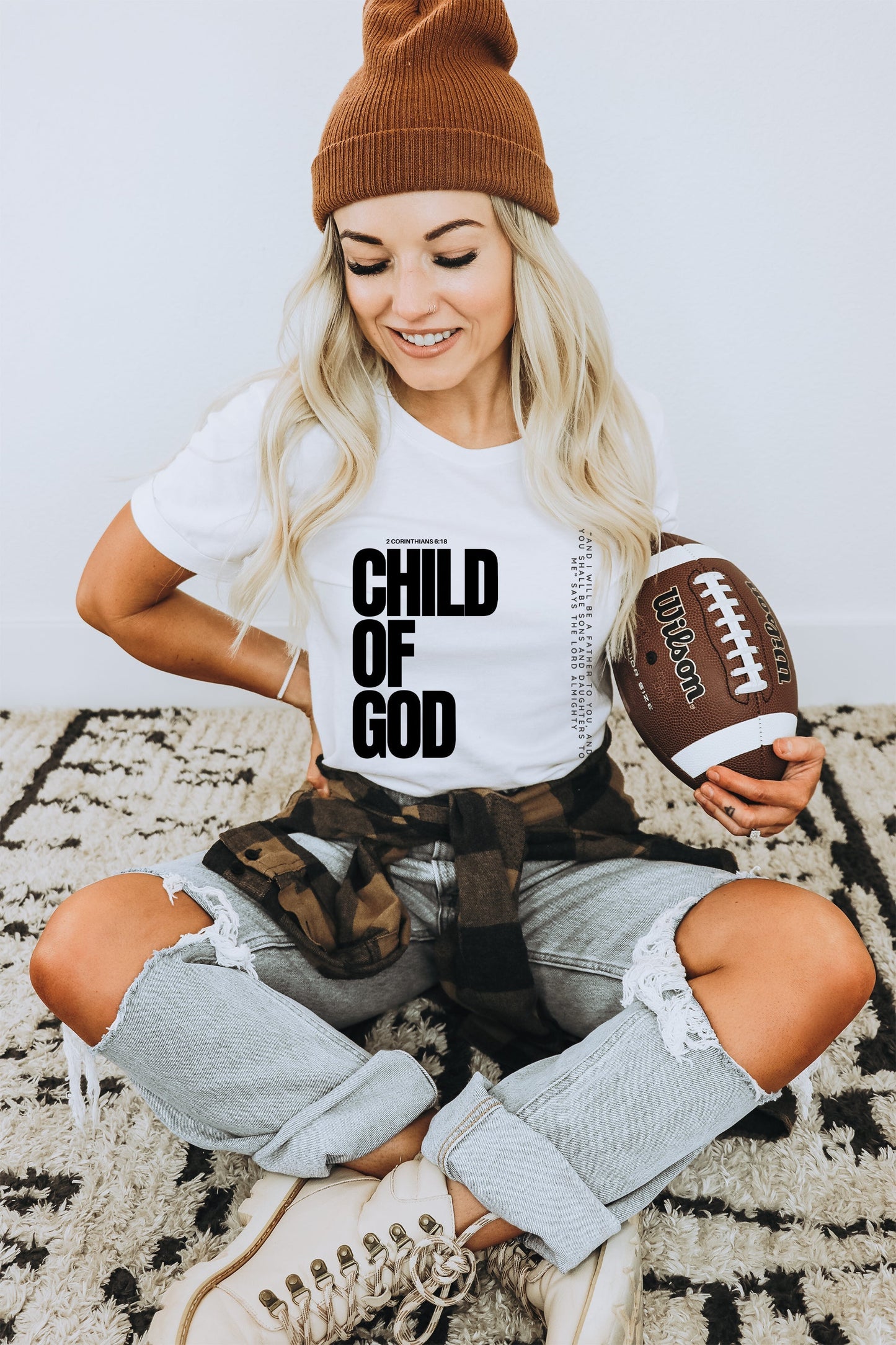 Wholesale Child of God Graphic Tee - sand Tee