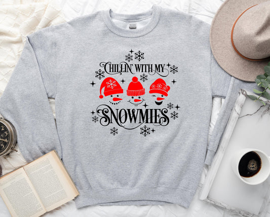 Wholesale Chillin' With My Snowmies sweatshirt - Grey Sweatshirt