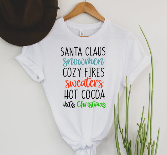 Wholesale Santa & Cocoa Graphic Tee - Black