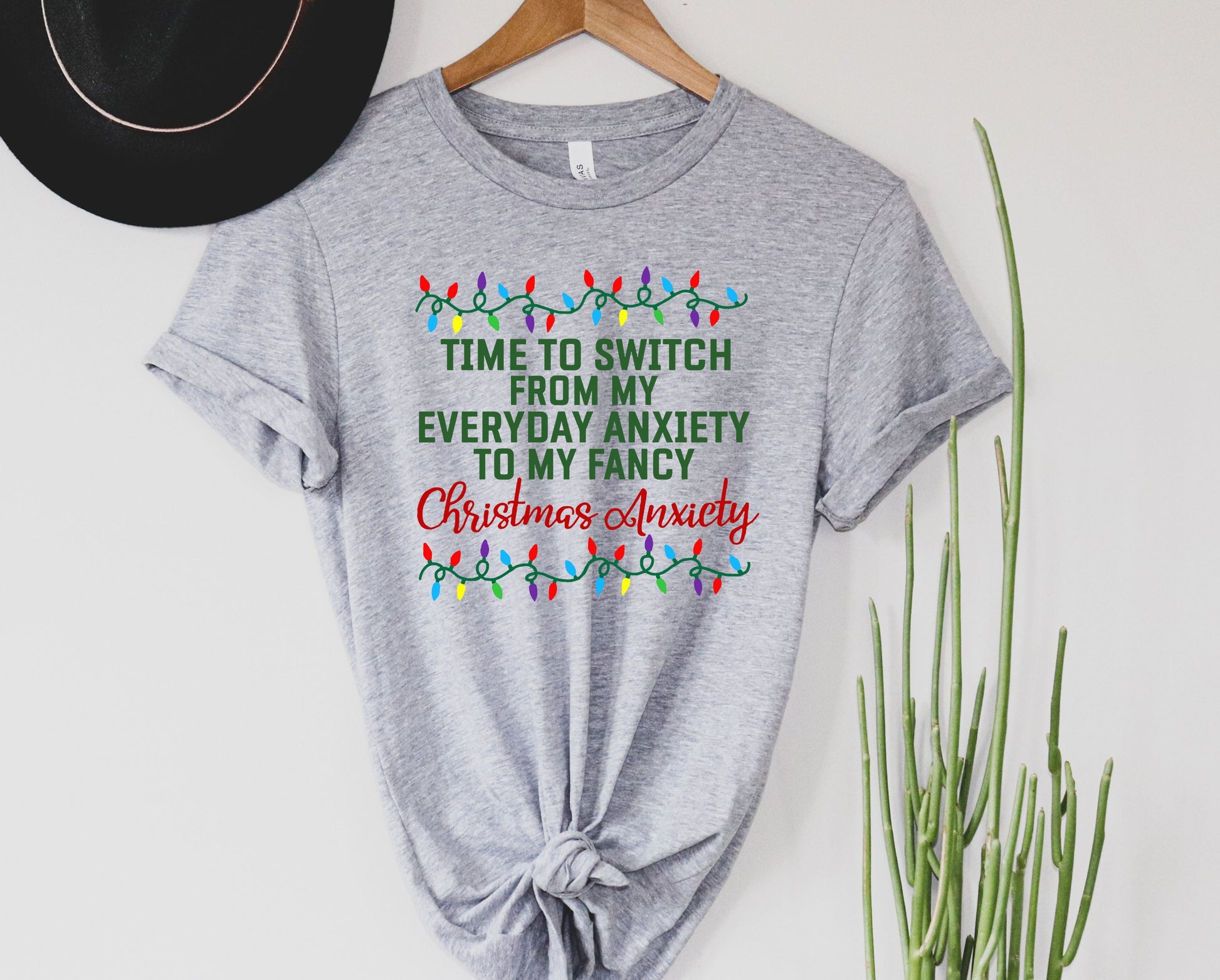 Wholesale Christmas Anxiety Graphic Tee - White Tee