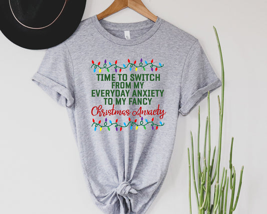 Wholesale Christmas Anxiety Graphic Tee - White Tee