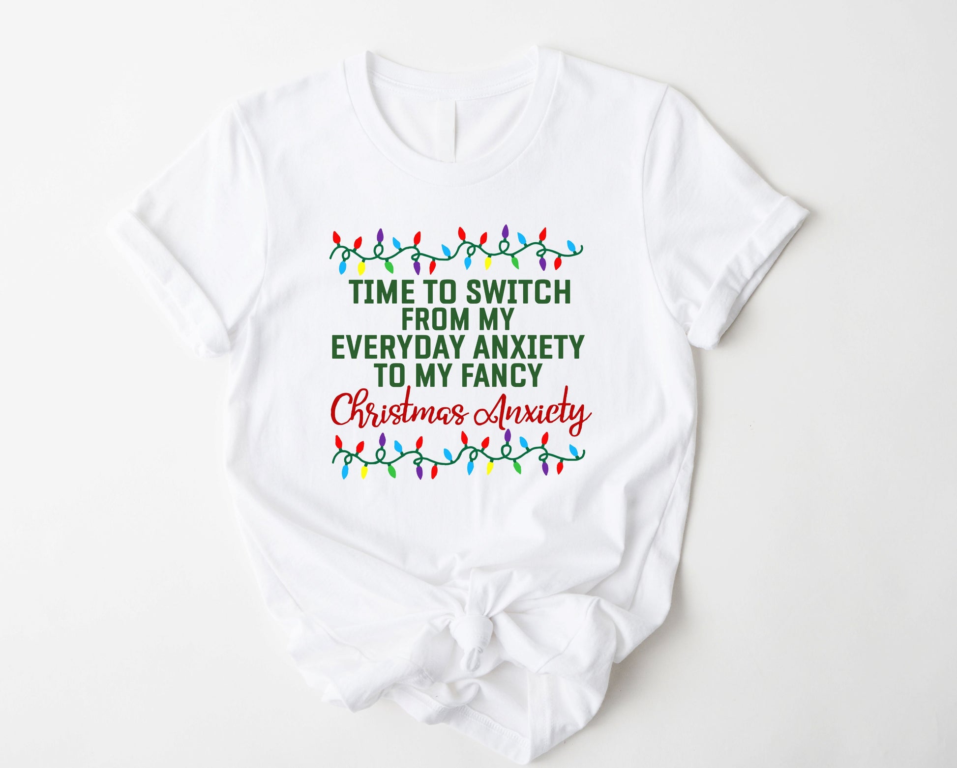 Wholesale Christmas Anxiety Graphic Tee - Grey Tee