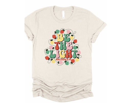Wholesale Christmas Be The Light Graphic Tee - Sand Tee
