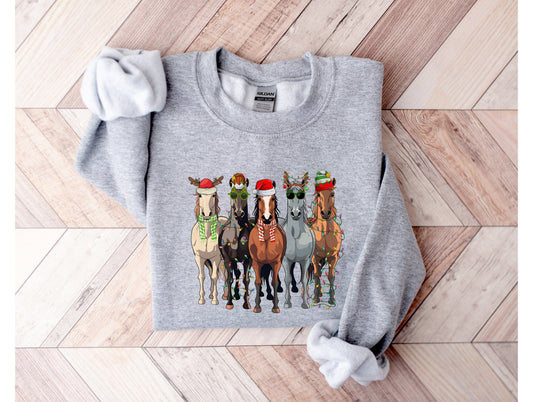 Wholesale Christmas Horses Graphic Tee - Tan Tee