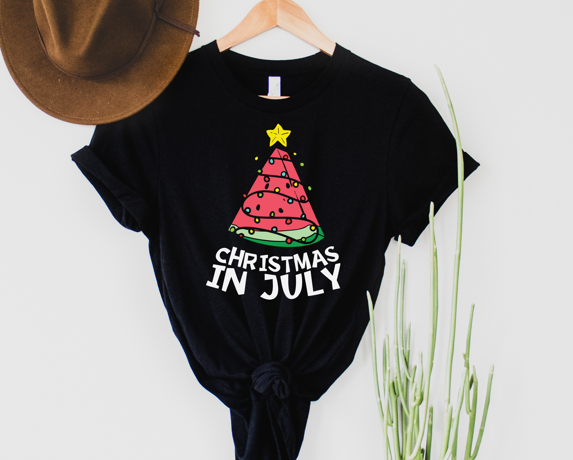 Wholesale Christmas in July Graphic Tee - Black