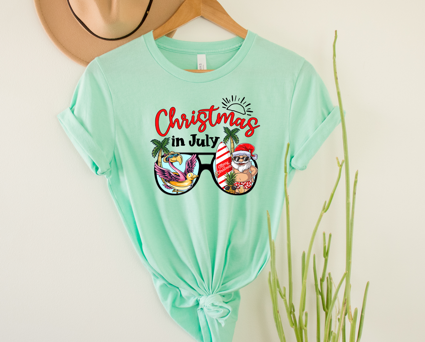 Wholesale Christmas in July Graphic Tee - Mint
