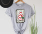Wholesale Christmas Tree Cake Card Graphic Tee - Heather Grey