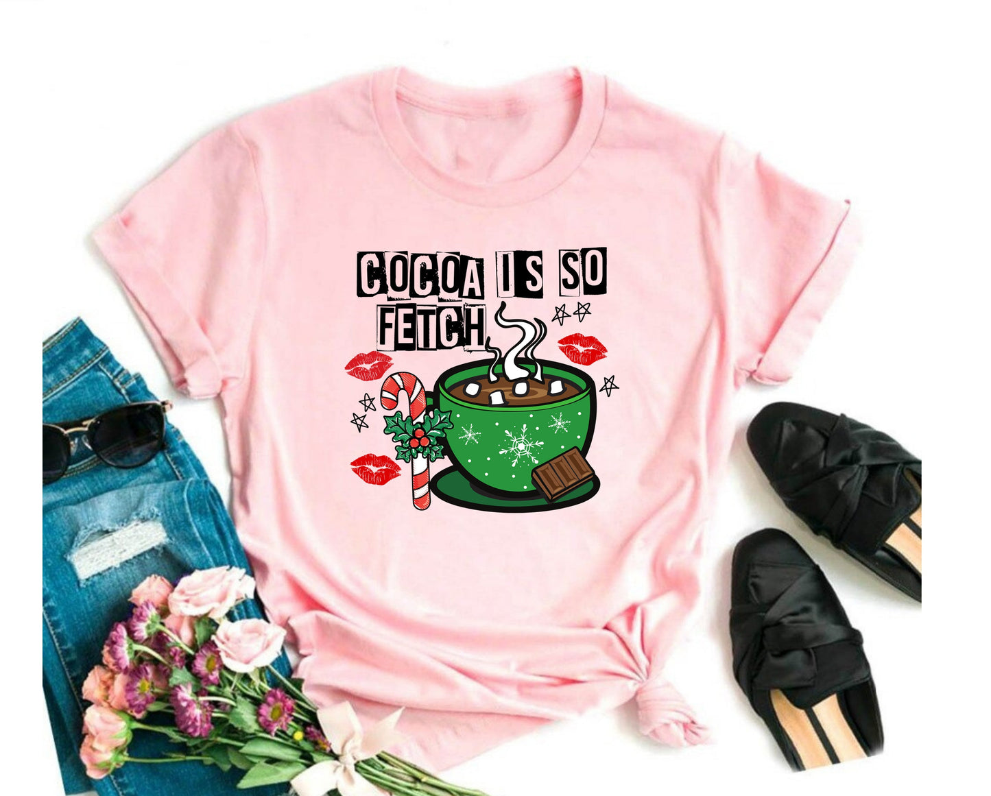 Wholesale Cocoa is so Fetch Graphic Tee - Grey Tee