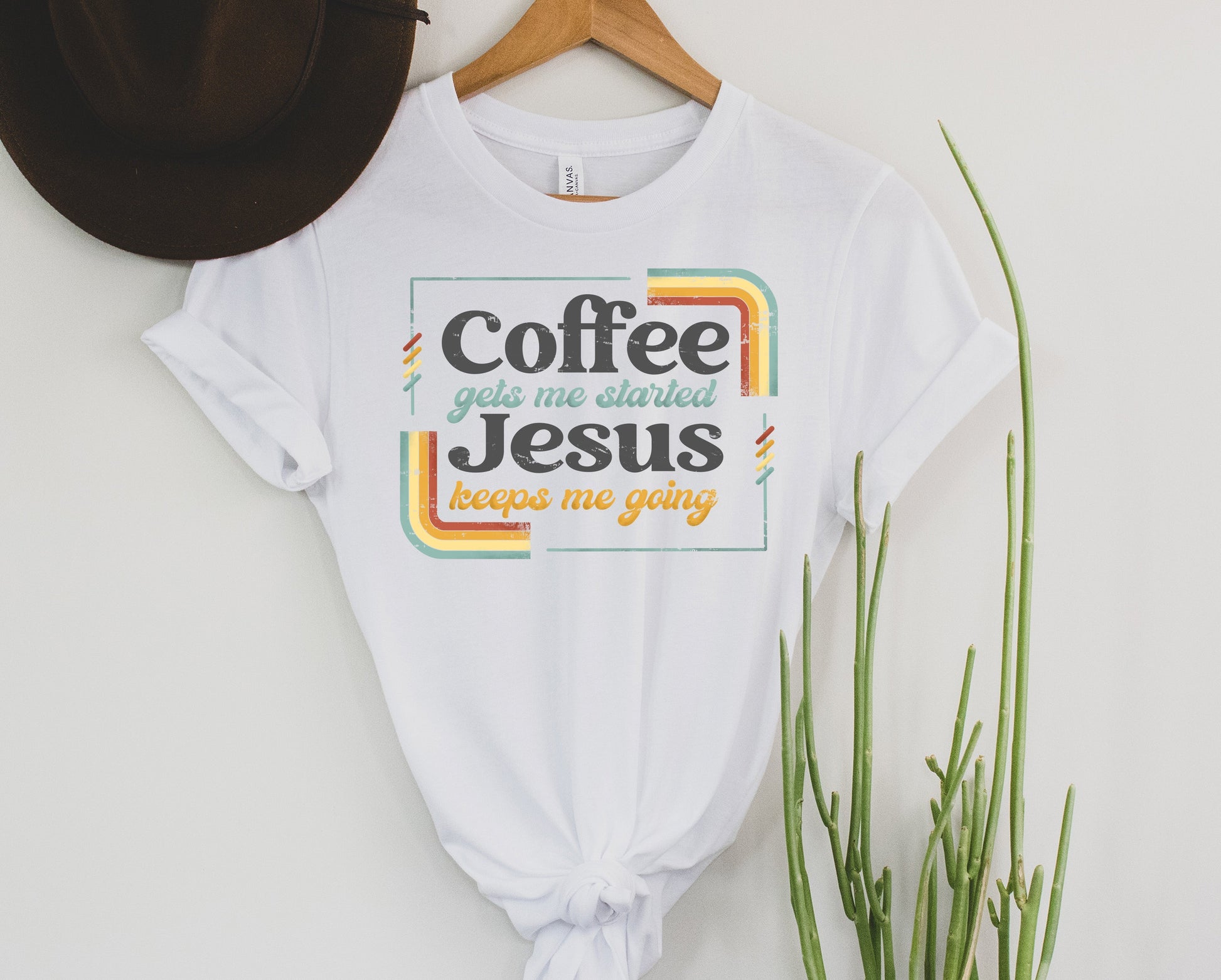 Wholesale Coffee & Jesus Graphic Tee - White