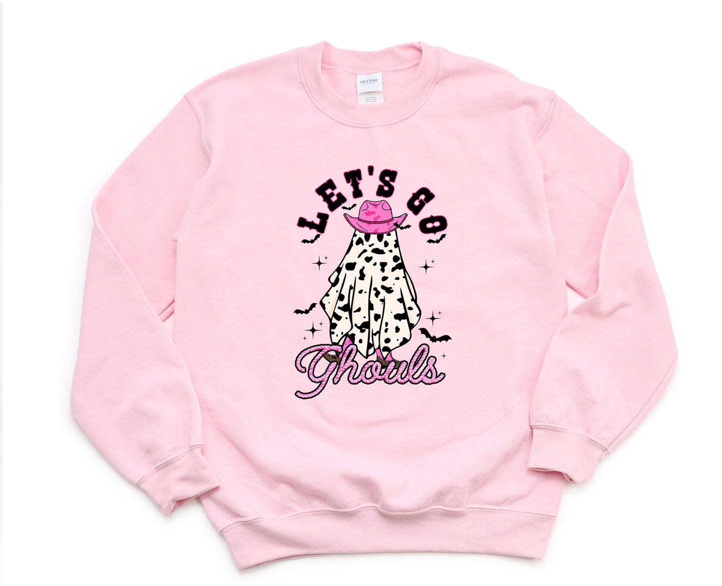 Wholesale Cowboy Lets Go Ghouls Graphic Tee - Pink Sweatshirt
