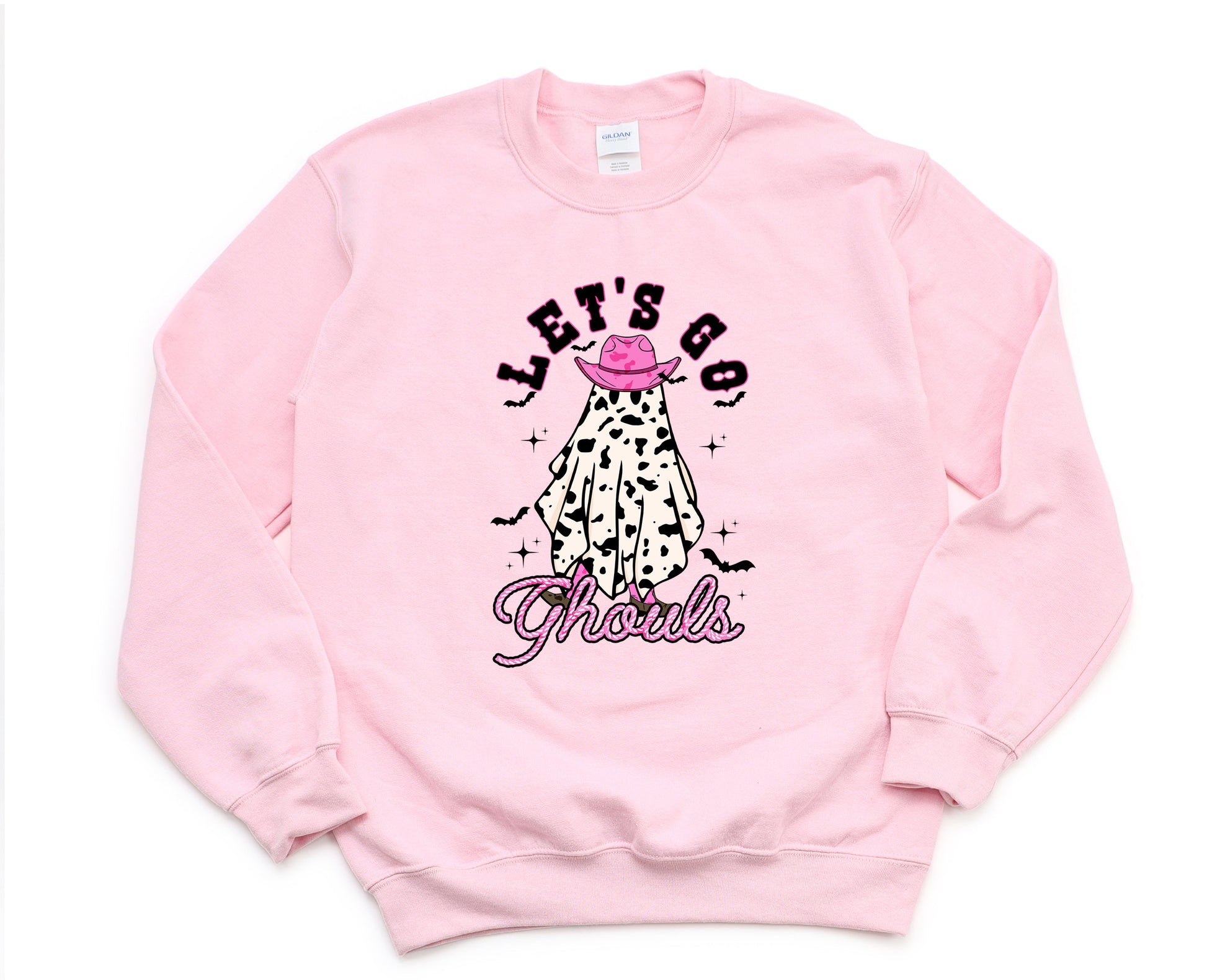 Wholesale Cowboy Lets Go Ghouls Graphic Tee - Pink Sweatshirt