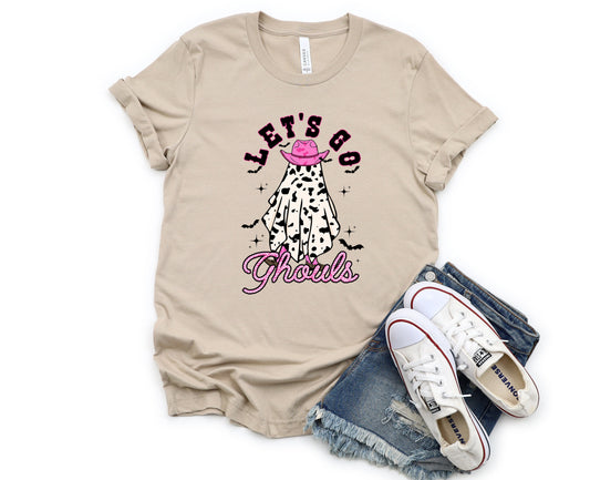 Wholesale Cowboy Lets Go Ghouls Graphic Tee - Purple Tee