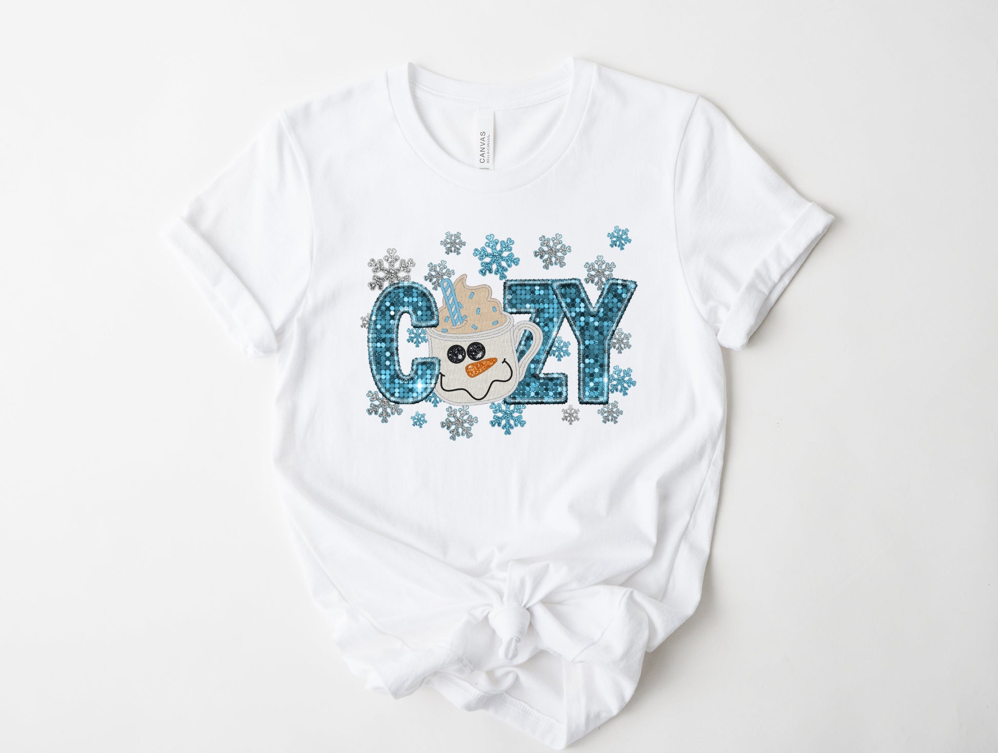 Wholesale Cozy Bling Graphic Tee - White Sweatshirt