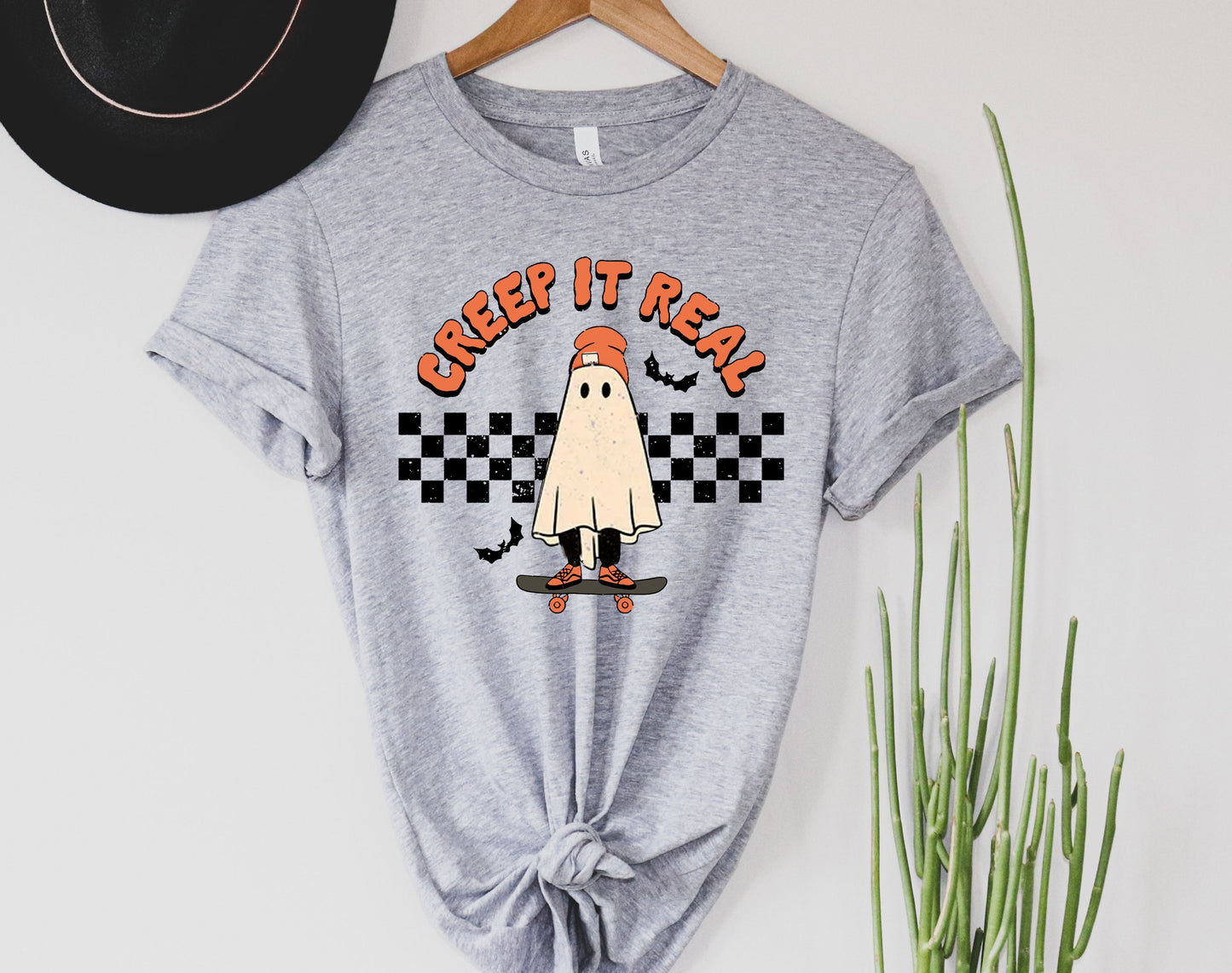 Wholesale Creep it Real Graphic Tee - Heather Grey