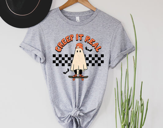 Wholesale Creep it Real Graphic Tee - Heather Grey