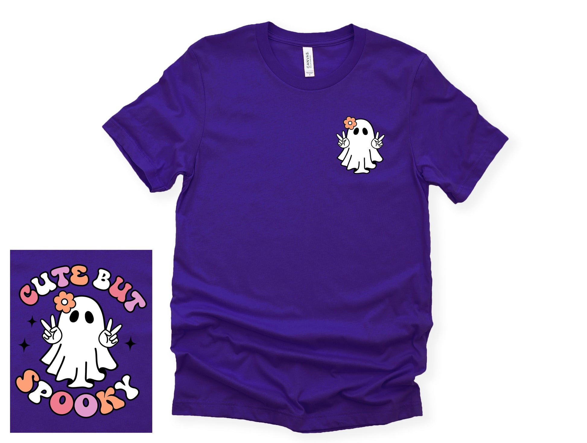 Wholesale Cute But Spooky Graphic Tee - Purple