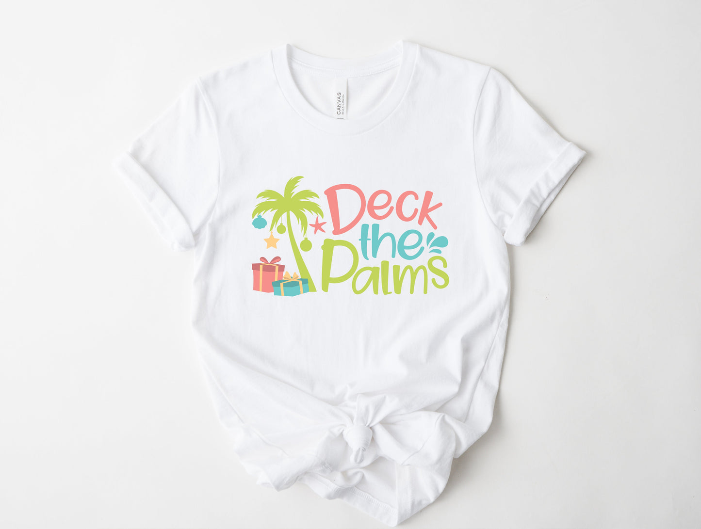 Wholesale Deck the Palms Graphic Tee - White Tee
