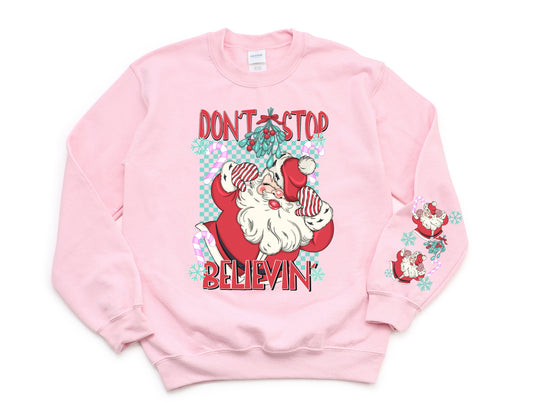 Wholesale Don't Stop Believin - Pink Sweatshirt