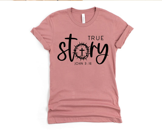 Wholesale Easter True Story Graphic Tee - Mauve