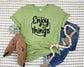 Wholesale Enjoy the Little Things Graphic Tee - Heather Grey