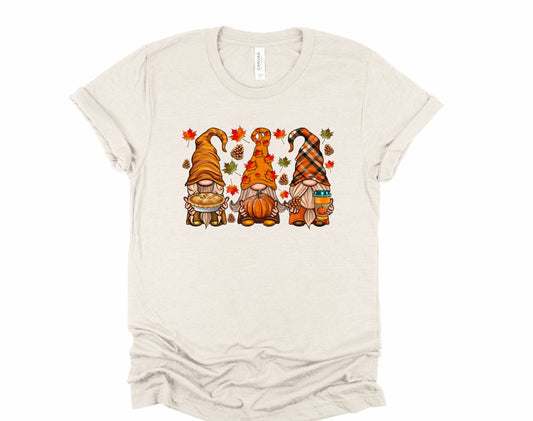 Wholesale Fall Gnomes Graphic Tee - Heather Sand