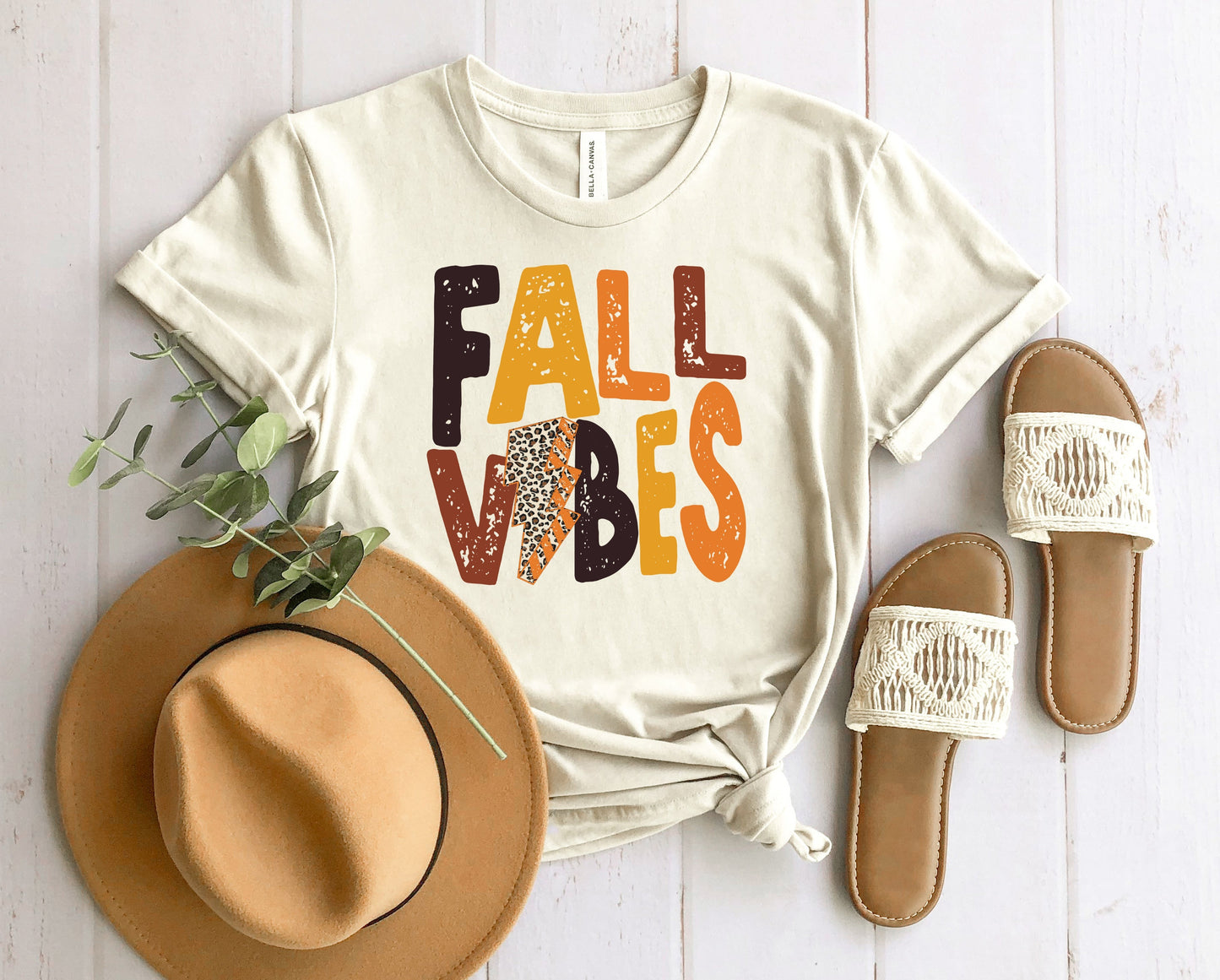 Wholesale Fall Vibes Graphic Tee - heather Sand
