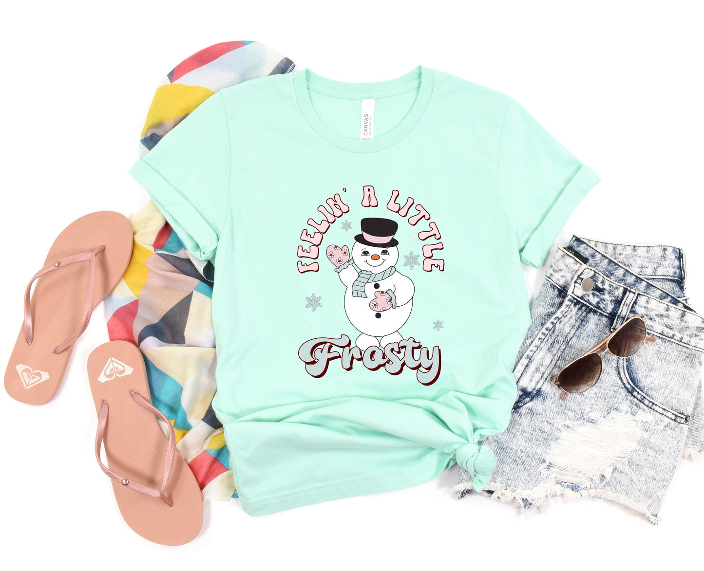 Wholesale Feelin Frosty Graphic Tee - Mint Tee