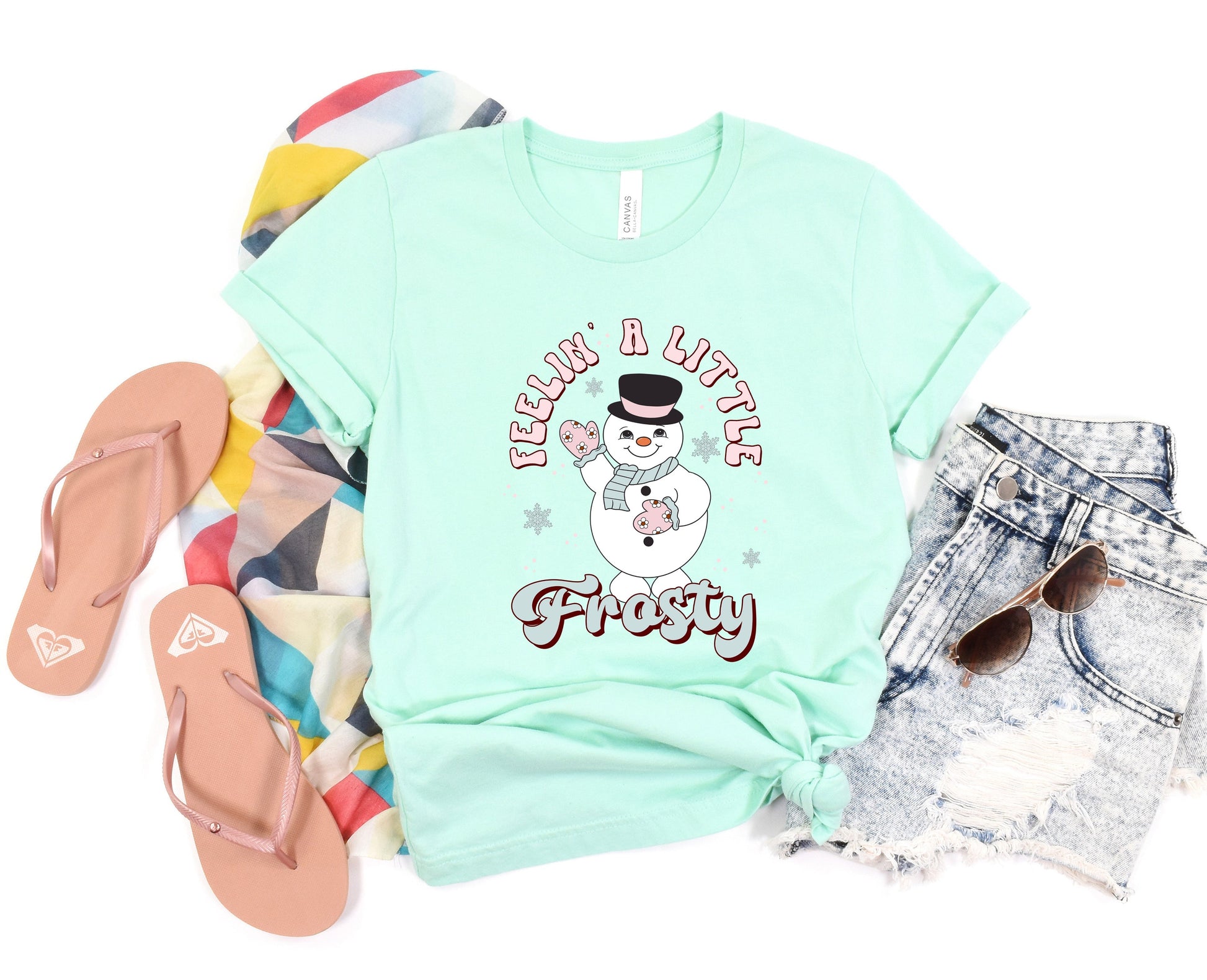 Wholesale Feelin Frosty Graphic Tee - Mint Tee