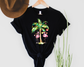 Wholesale Flamingo Christmas Graphic Tee - Sand